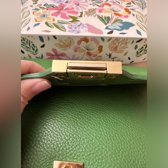 Authentic Versace Collection Convertible Green Leather Bag with Gold Hardware - Picture 6 of 16